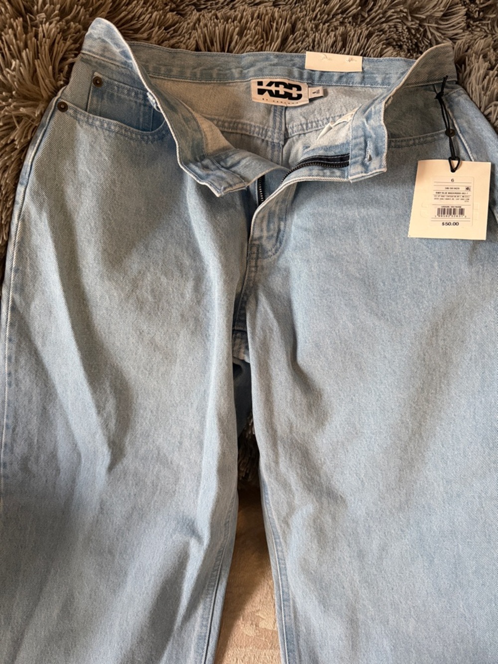 KBB by Kahlana Light Wash Barrel Leg Women's Jeans